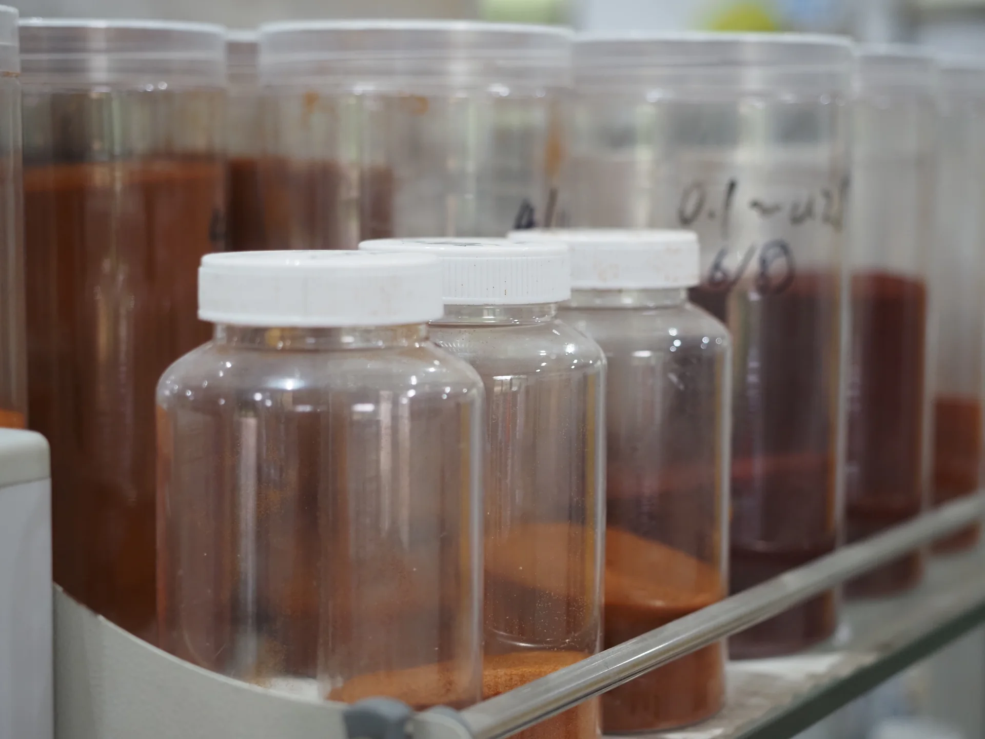 Small containers holding material samples at DSAN