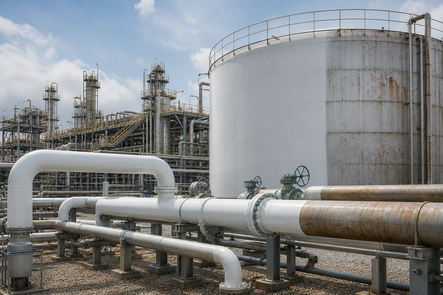 Industrial steel and equipment requiring corrosion and surface protection